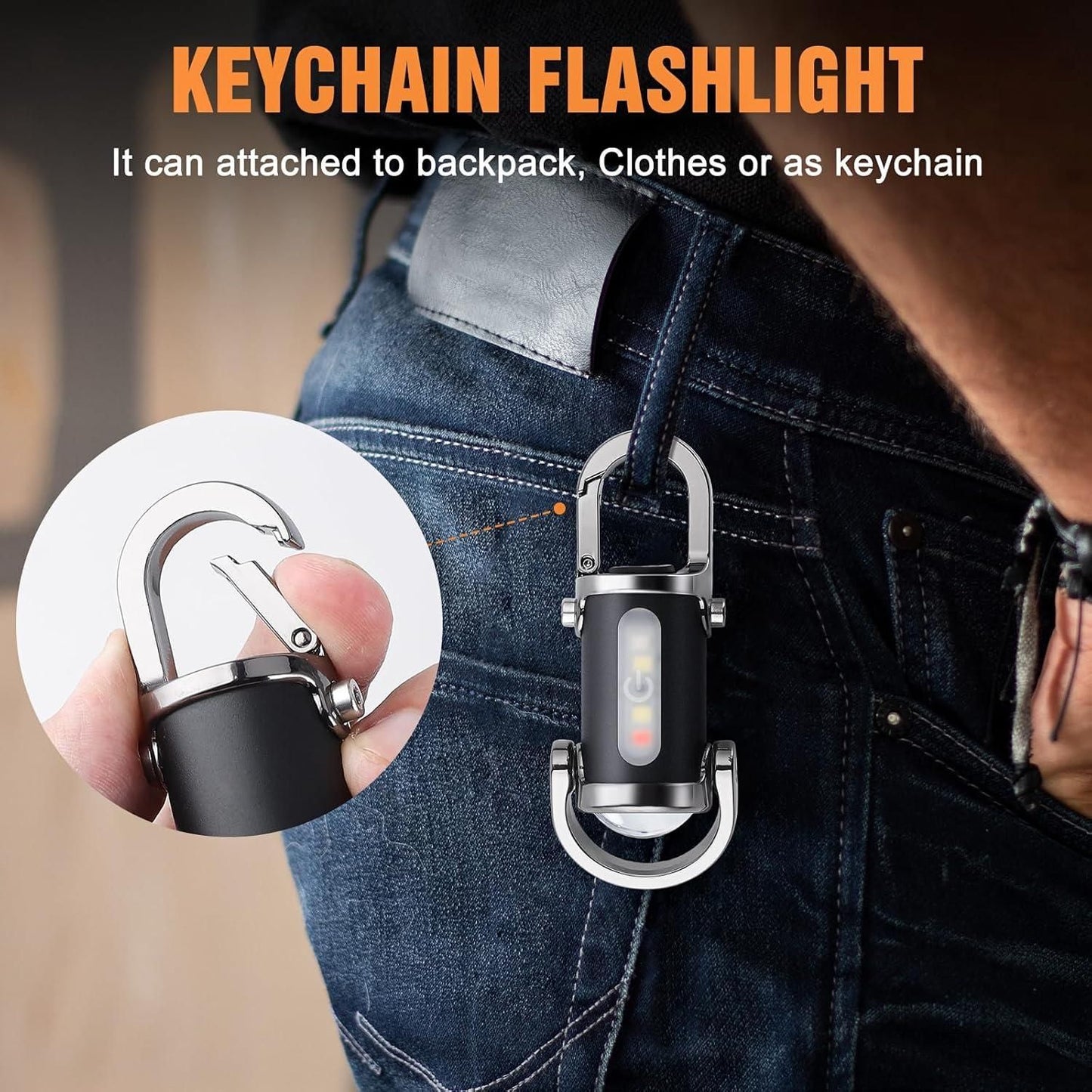 🔦 Rechargeable Mini Keychain Flashlight – Ultra Bright, Ultra Compact!