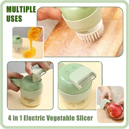 🍽️ 4-in-1 Portable Electric Vegetable Cutter/Chopper