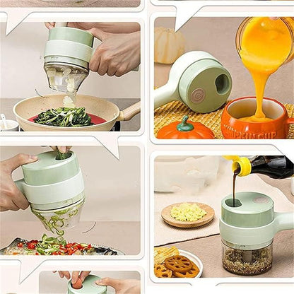 🍽️ 4-in-1 Portable Electric Vegetable Cutter/Chopper