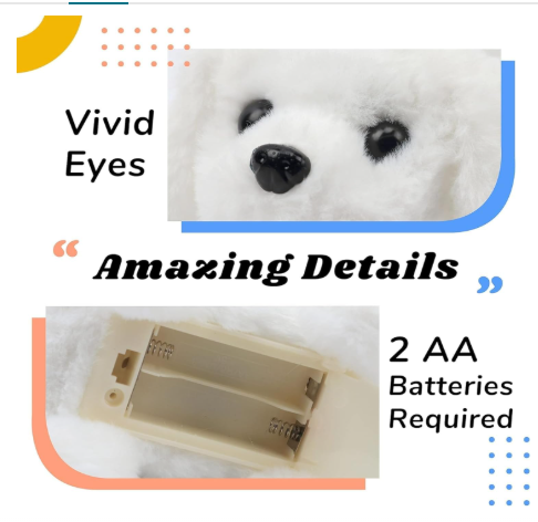 Walking Bunny Toy with Sounds Jumping Dog Wiggling Ears Twitching Mouth and Nose