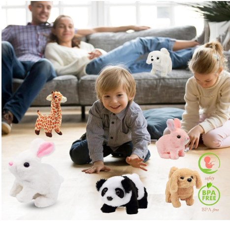 Walking Bunny Toy with Sounds Jumping Dog Wiggling Ears Twitching Mouth and Nose