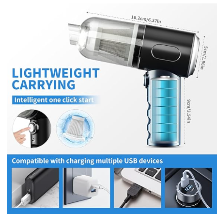 💨 3-in-1 Powerful Cordless Air Duster & Mini Vacuum Cleaner